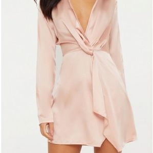 PrettyLittleThing Satin wrap dress